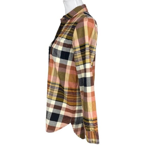 Madewell Women's Brown Seconda Plaid Ex-Boyfriend Button Down Shirt XS/C37 - Picture 3 of 11